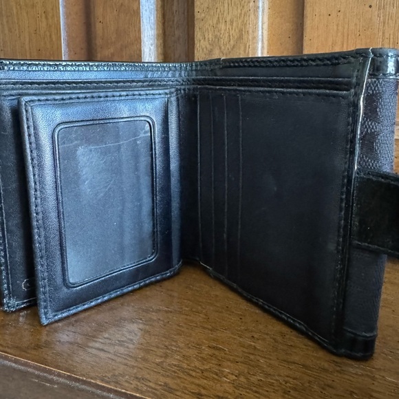 COACH Signature Logo Black Small Wallet - Picture 2 of 9